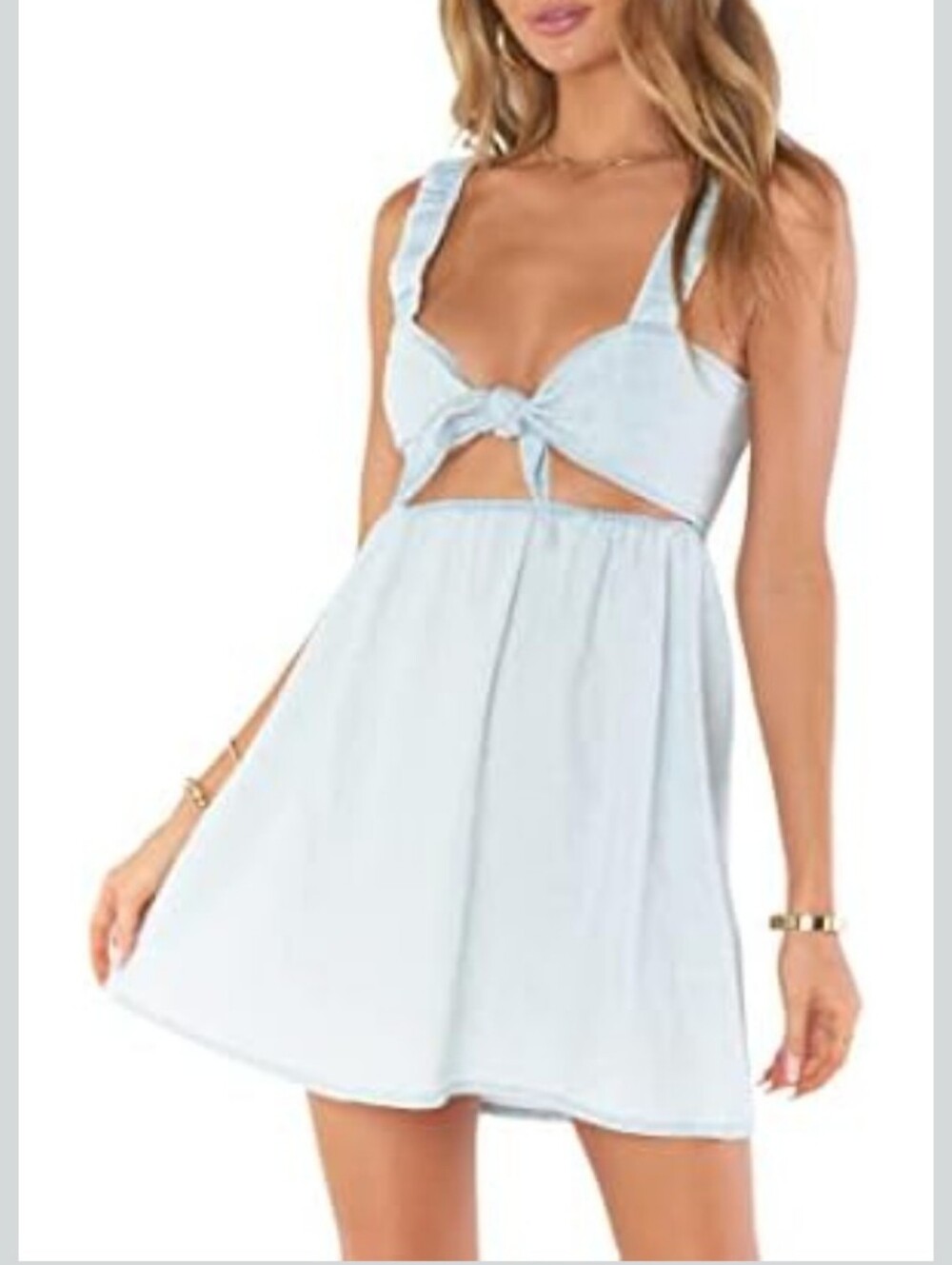 Show Me Your Mumu Tana Babydoll Dress In Shore Chambray